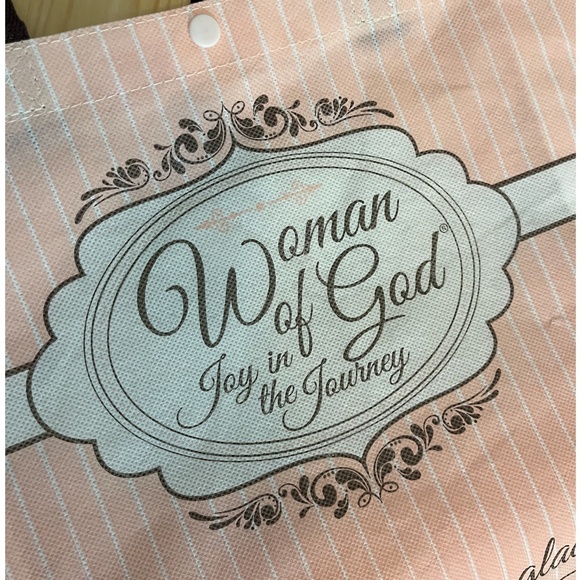 NEW Woman of God Tote Bag 14x12x4 Faith Scripture Pink Tote Bag - Picture 3 of 8